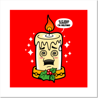 Funny Cute Kawaii Christmas Candle Christmas Gift Funny Cartoon Posters and Art